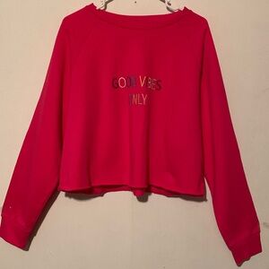 Rainbow Pink Crop Sweatshirt NWOT